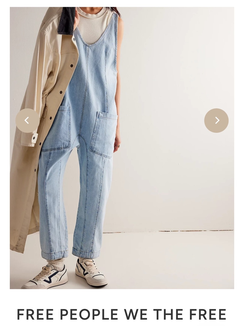 FREE PEOPLE NWT We the Free High Roller Jumpsuit in Sky - XL TALL
